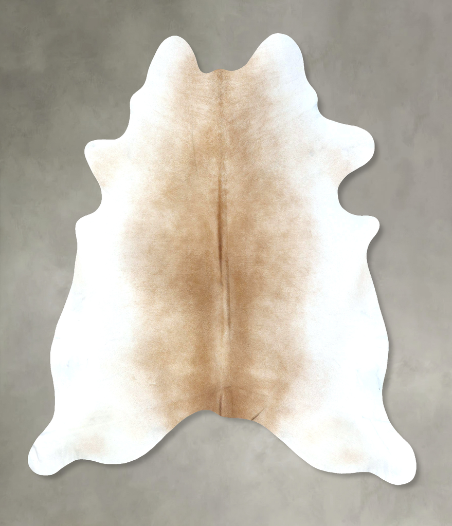 Grey with Beige X-Large Brazilian Cowhide Rug 7'0"H x 6'3"W #B21046 by Hudson Hides