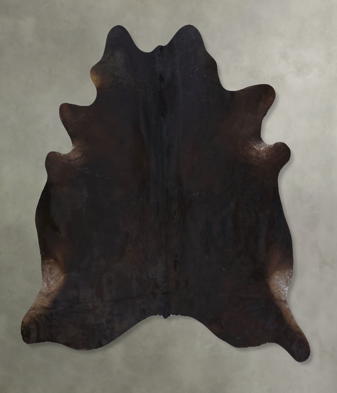 Solid Black X-Large Brazilian Cowhide Rug 7'0"H x 6'6"W #B21054 by Hud