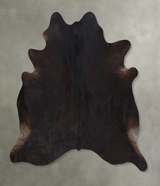Solid Black X-Large Brazilian Cowhide Rug 7'0"H x 6'6"W #B21054 by Hudson Hides