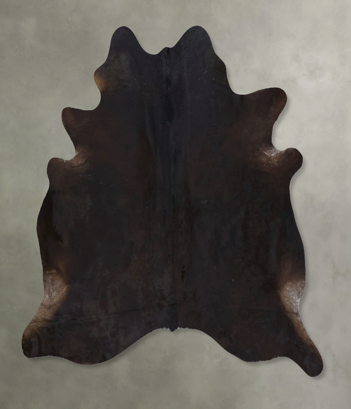 Solid Black X-Large Brazilian Cowhide Rug 7'0"H x 6'6"W #B21054 by Hudson Hides