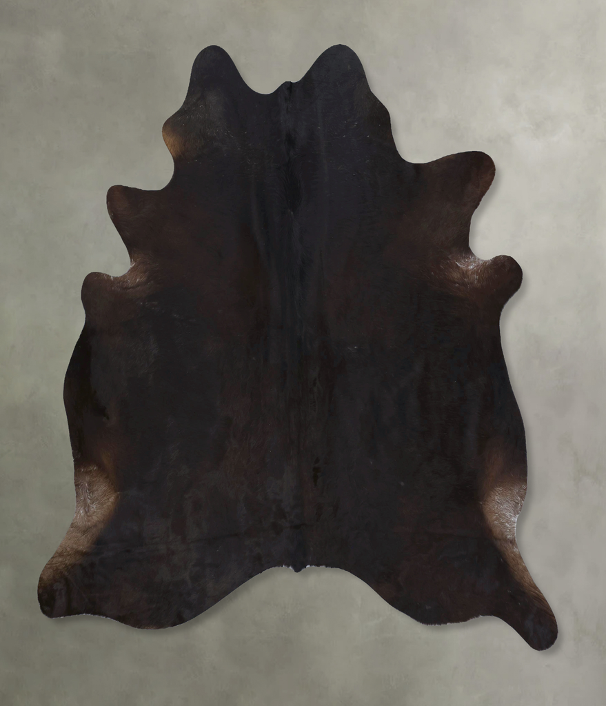 Solid Black X-Large Brazilian Cowhide Rug 7'0"H x 6'6"W #B21054 by Hudson Hides