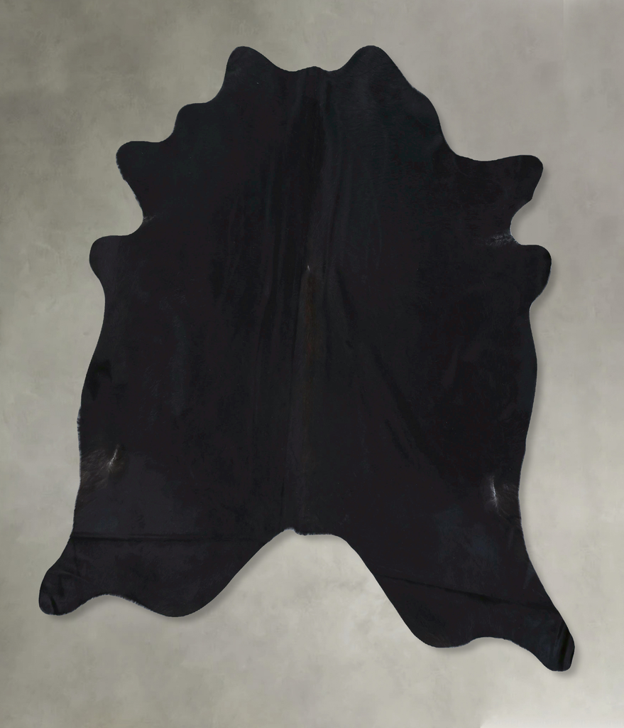Solid Black X-Large Brazilian Cowhide Rug 7'1"H x 6'7"W #B21056 by Hudson Hides
