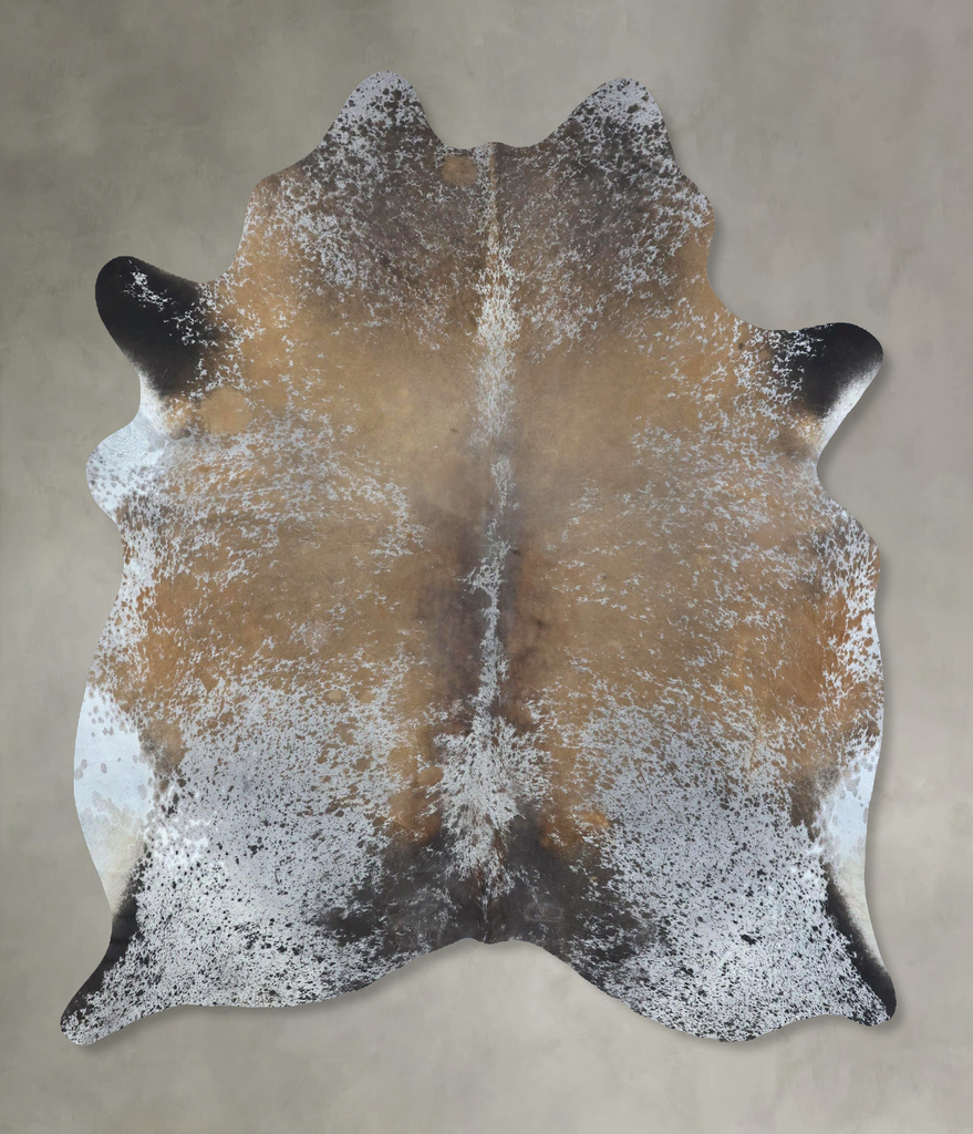 Salt and Pepper Brown Large Brazilian Cowhide Rug 6'9"H x 5'10"W #B21057 by Hudson Hides