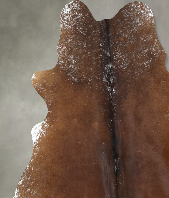 Salt and Pepper Brown X-Large Brazilian Cowhide Rug 7'2"H x 5'11"W #B21066 by Hudson Hides