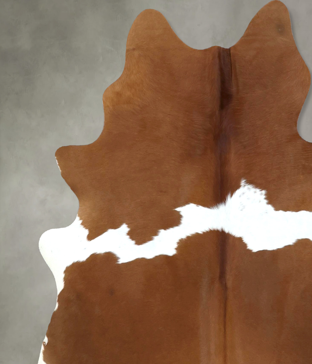 Brown and White Large Brazilian Cowhide Rug 6'10"H x 5'9"W #B21078 by 