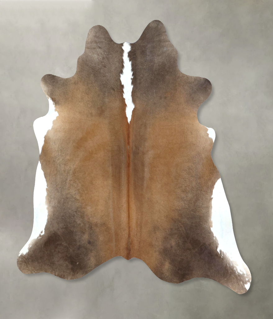 Chocolate and White X-Large Brazilian Cowhide Rug 7'0"H x 6'10"W #B21079 by Hudson Hides