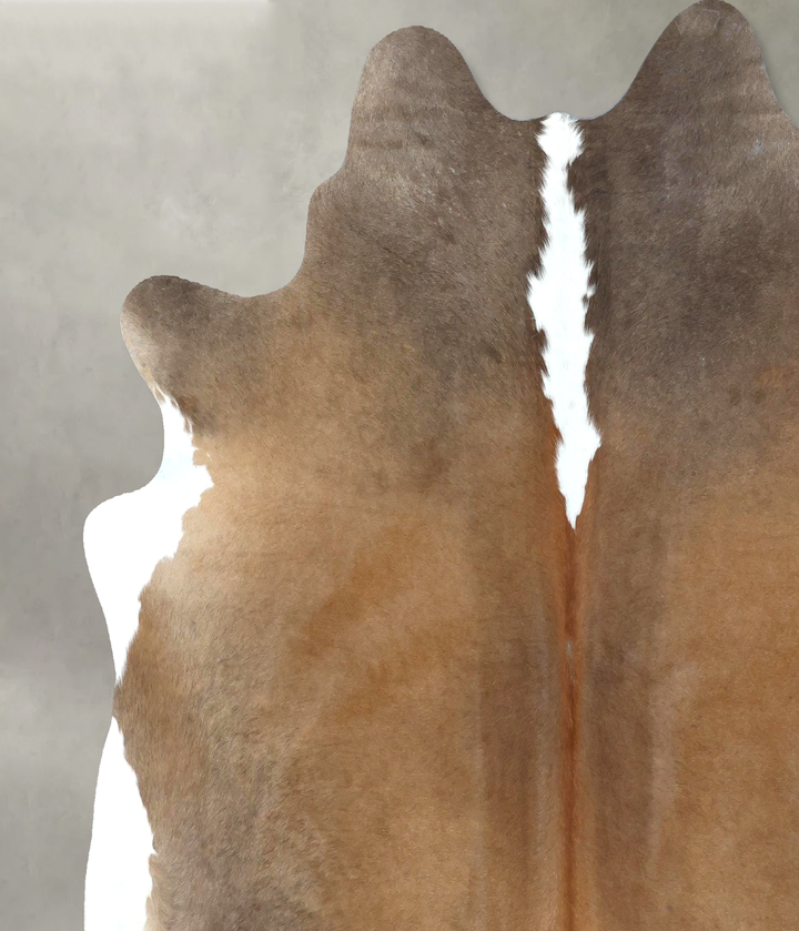 Chocolate and White X-Large Brazilian Cowhide Rug 7'0"H x 6'10"W #B21079 by Hudson Hides