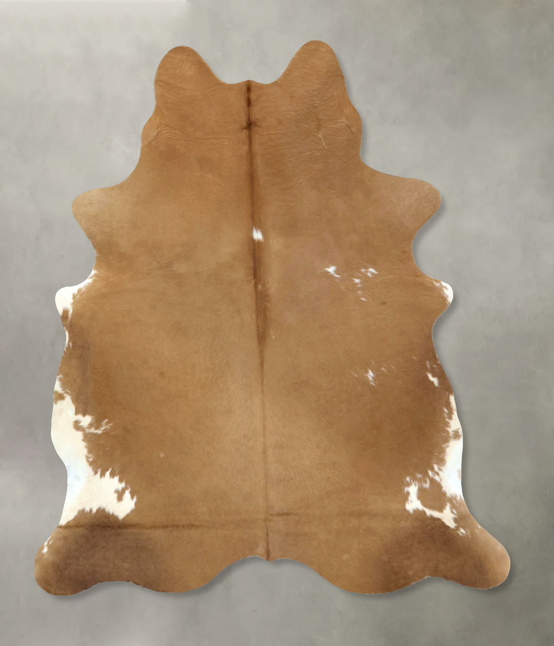 Beige X-Large Brazilian Cowhide Rug 7'0"H x 6'0"W #B21080 by Hudson Hi