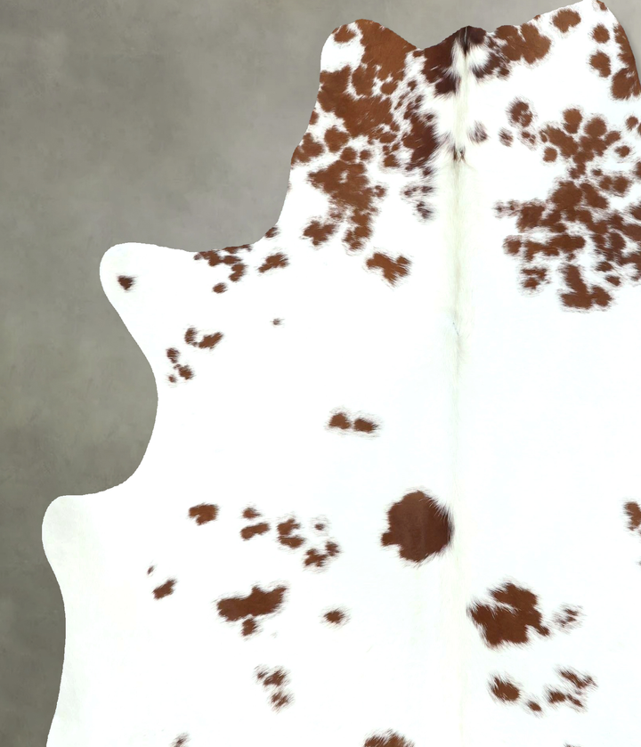 Brown and White Regular X-Large Brazilian Cowhide Rug 6'10"H x 6'4"W #B21085 by Hudson Hides