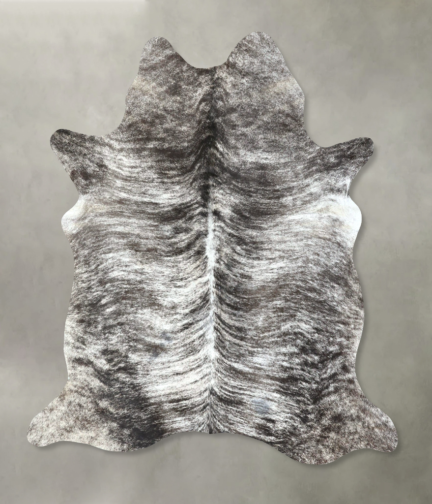 Grey Brindle X-Large Brazilian Cowhide Rug 7'3"H x 5'11"W #B21086 by Hudson Hides