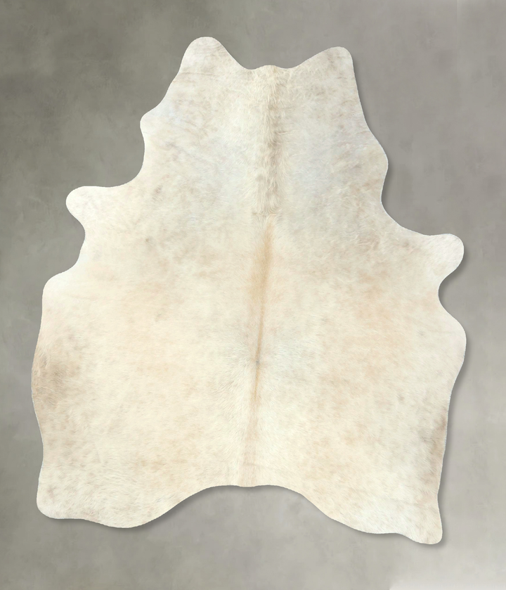 Ivory with Beige Medium Brazilian Cowhide Rug 6'1"H x 4'10"W #B21087 by Hudson Hides