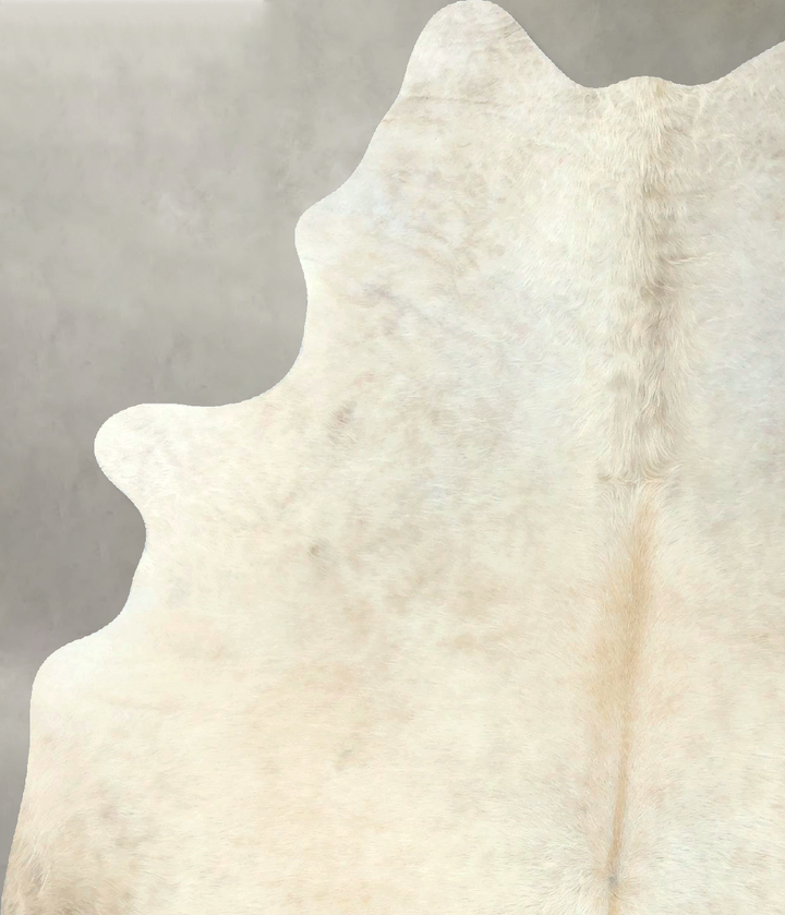 Ivory with Beige Medium Brazilian Cowhide Rug 6'1"H x 4'10"W #B21087 by Hudson Hides