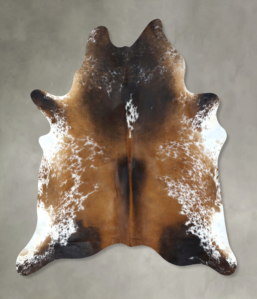 Salt and Pepper Brown X-Large Brazilian Cowhide Rug 7'6"H x 6'4"W #B21088 by Hudson Hides