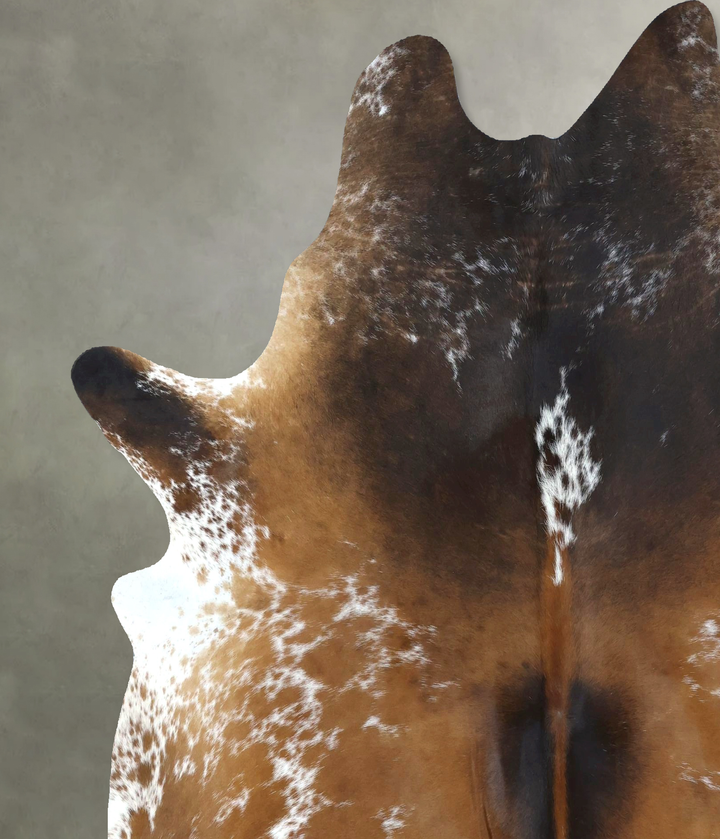 Salt and Pepper Brown X-Large Brazilian Cowhide Rug 7'6"H x 6'4"W #B21088 by Hudson Hides