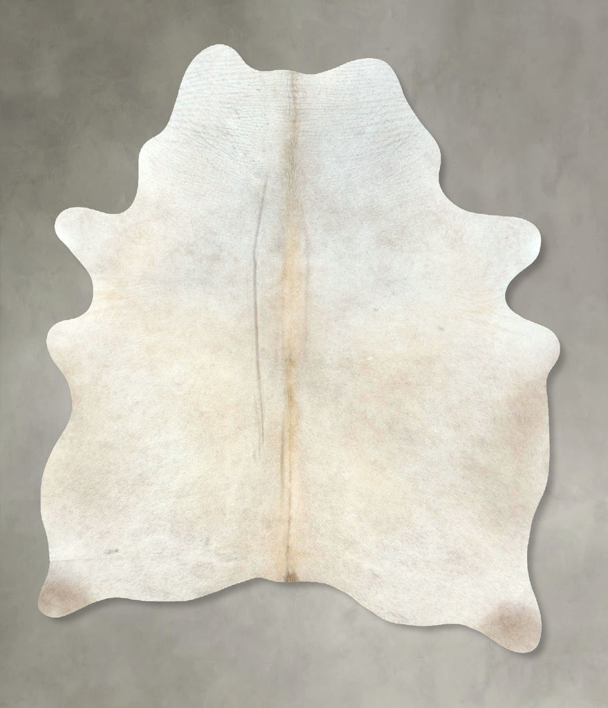 Ivory with Beige Medium Brazilian Cowhide Rug 6'3"H x 4'7"W #B21093 by Hudson Hides