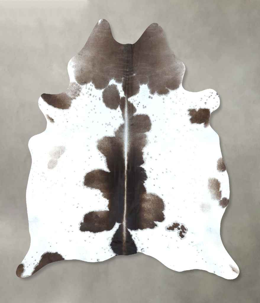Chocolate and White X-Large Brazilian Cowhide Rug 7'5"H x 5'10"W #B21095 by Hudson Hides