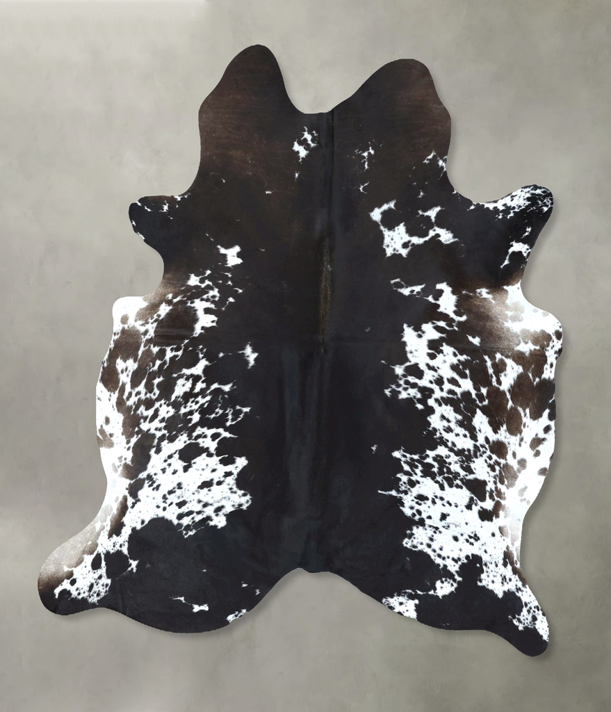 Chocolate and White X-Large Brazilian Cowhide Rug 7'1"H x 6'0"W #B21099 by Hudson Hides