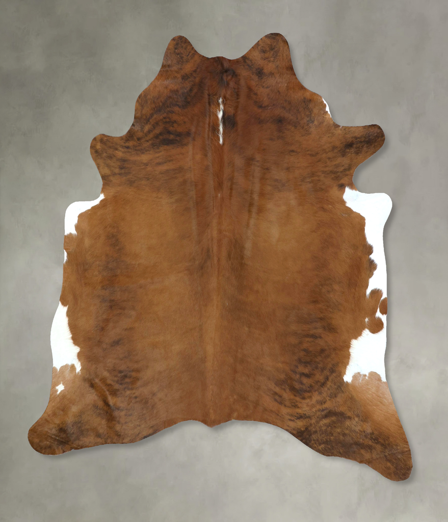 Medium Brindle X-Large Brazilian Cowhide Rug 7'2"H x 6'6"W #B21105 by Hudson Hides