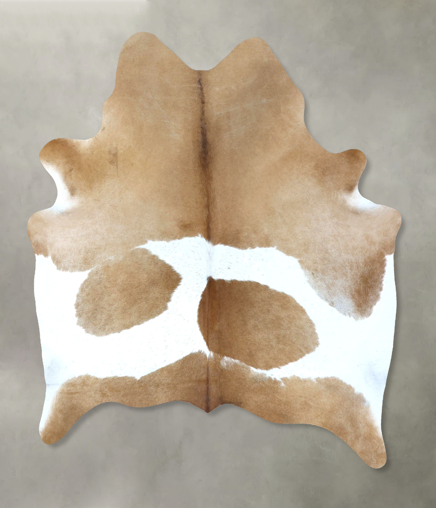 Brown and White X-Large Brazilian Cowhide Rug 7'4"H x 5'11"W #B21115 by Hudson Hides