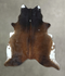 Chocolate and White XX-Large Brazilian Cowhide Rug 7'8