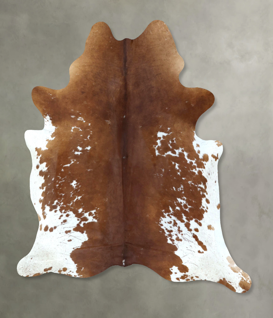 Brown and White X-Large Brazilian Cowhide Rug 7'7"H x 6'2"W #B21118 by Hudson Hides