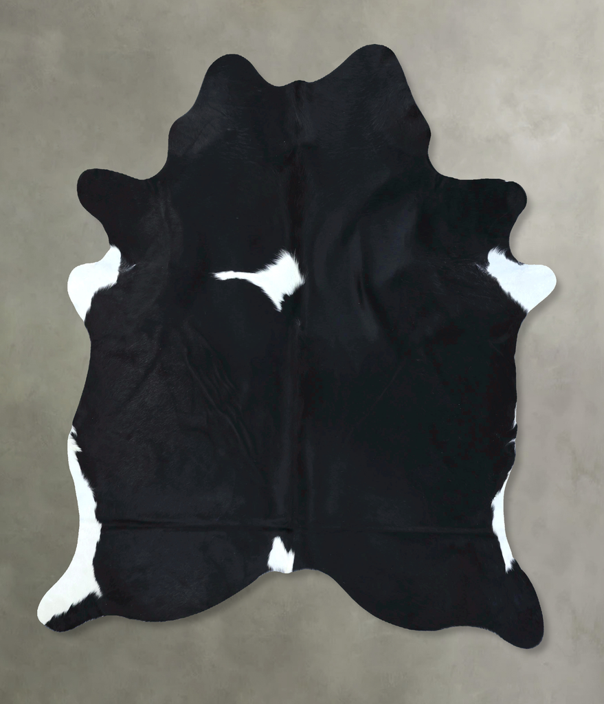 Black and White X-Large Brazilian Cowhide Rug 7'1"H x 6'1"W #B21131 by Hudson Hides