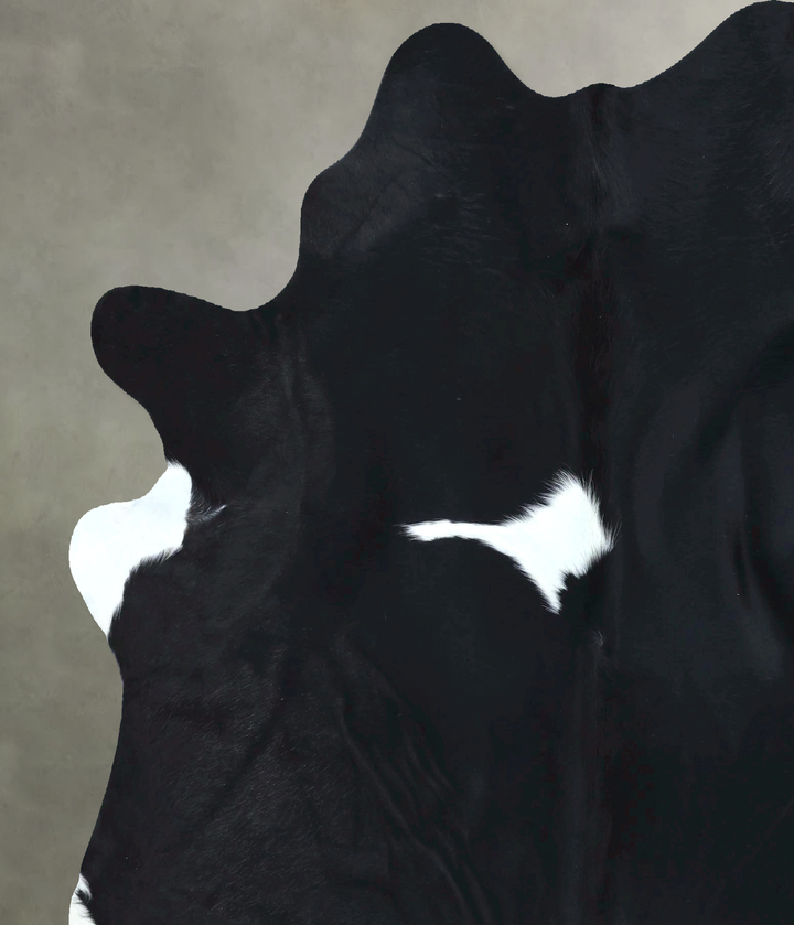 Black and White X-Large Brazilian Cowhide Rug 7'1"H x 6'1"W #B21131 by Hudson Hides