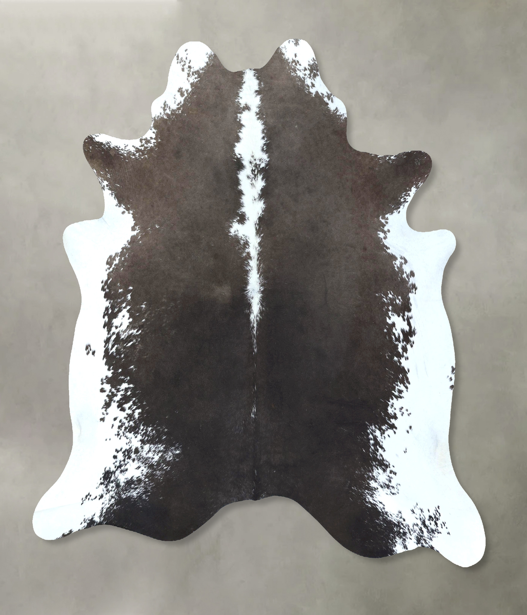 Chocolate and White X-Large Brazilian Cowhide Rug 7'2"H x 6'3"W #B2113
