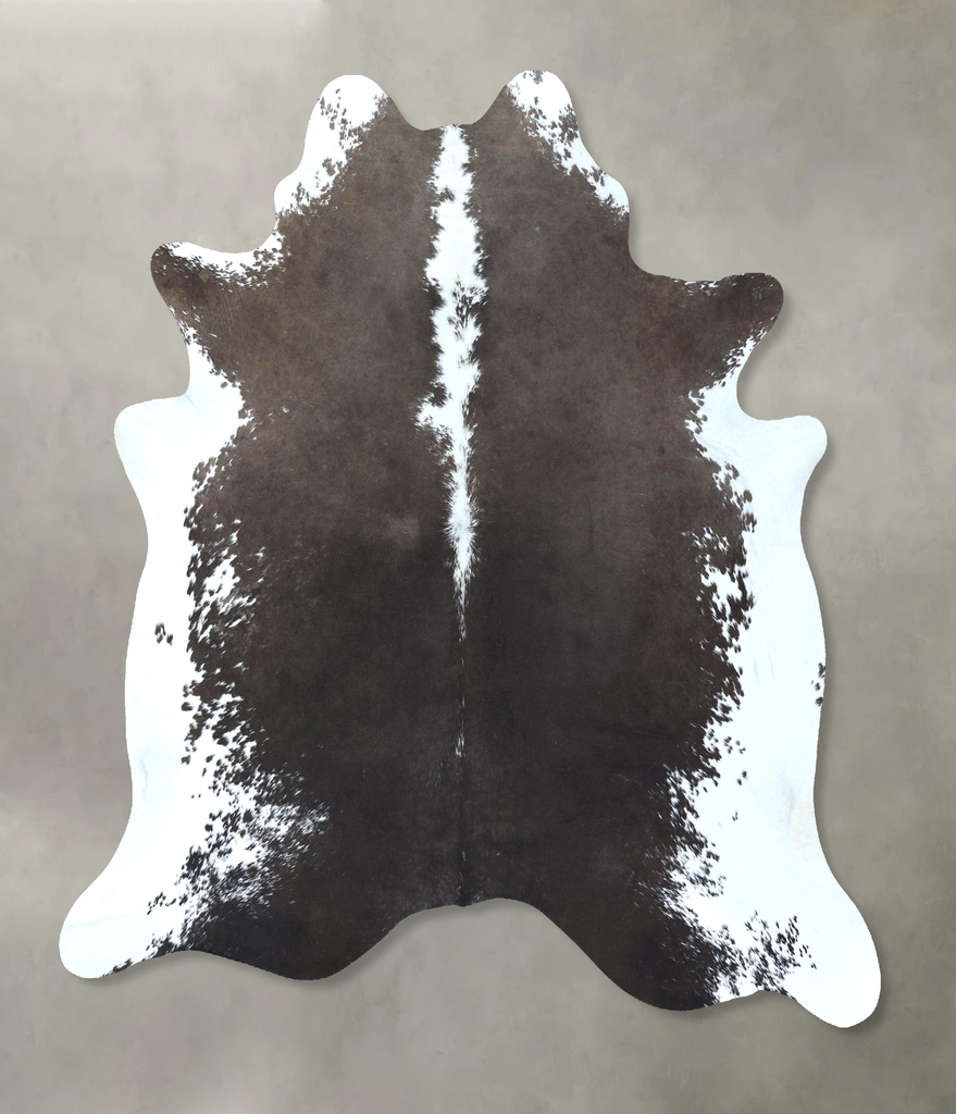 Chocolate and White X-Large Brazilian Cowhide Rug 7'2"H x 6'3"W #B21132 by Hudson Hides