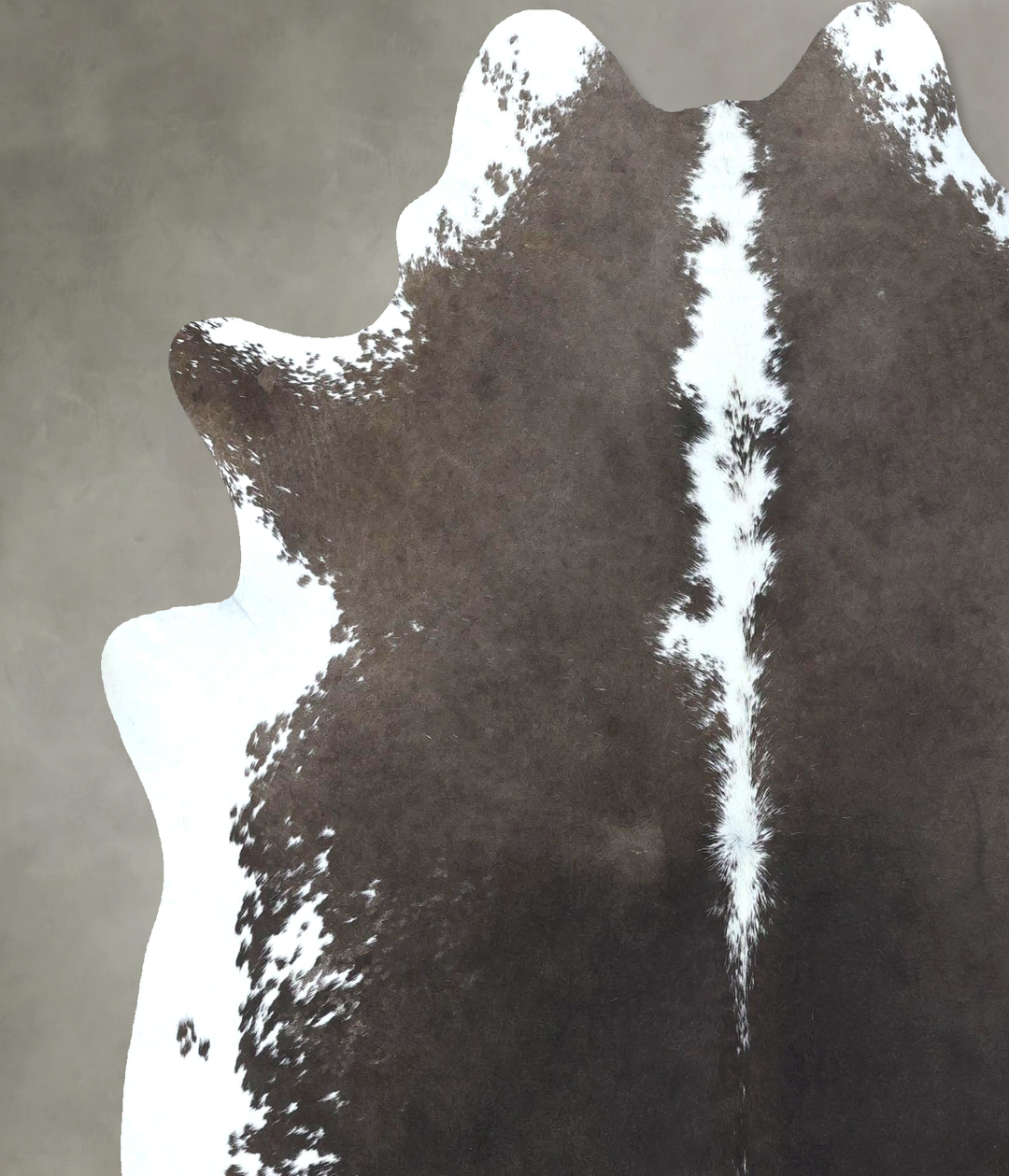 Chocolate and White X-Large Brazilian Cowhide Rug 7'2"H x 6'3"W #B2113
