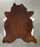Solid Brown X-Large Brazilian Cowhide Rug 6'9"H x 6'1"W #B21134 by Hudson Hides