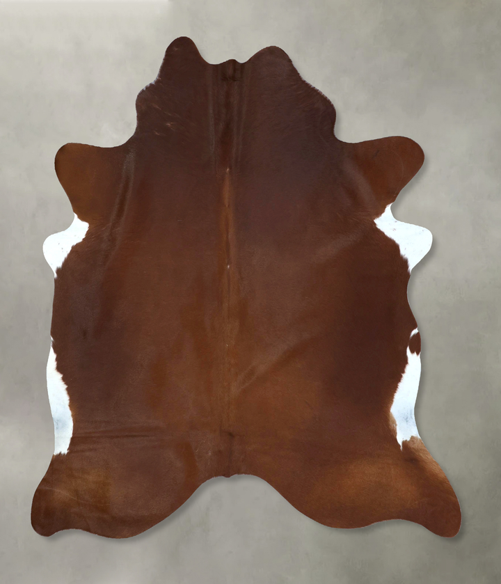 Solid Brown X-Large Brazilian Cowhide Rug 6'9"H x 6'1"W #B21134 by Hudson Hides