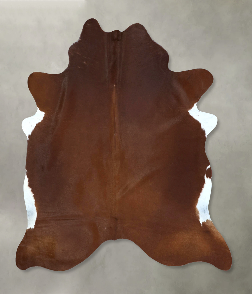 Solid Brown X-Large Brazilian Cowhide Rug 6'9"H x 6'1"W #B21134 by Hudson Hides