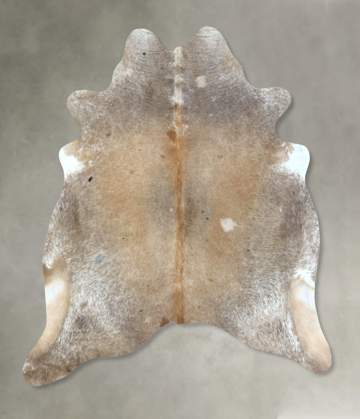 Grey with Beige X-Large Brazilian Cowhide Rug 6'10"H x 6'5"W #B21158 by Hudson Hides