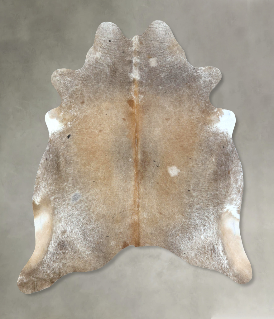 Grey with Beige X-Large Brazilian Cowhide Rug 6'10"H x 6'5"W #B21158 by Hudson Hides