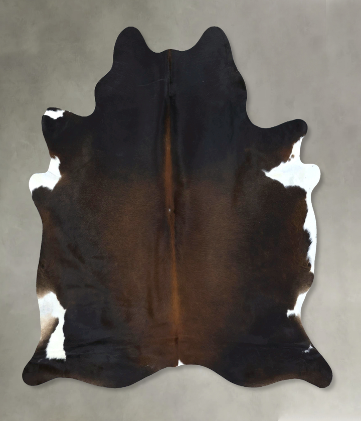 Chocolate and White Large Brazilian Cowhide Rug 6'10"H x 5'9"W #B21162 by Hudson Hides