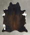 Chocolate and White Large Brazilian Cowhide Rug 6'10