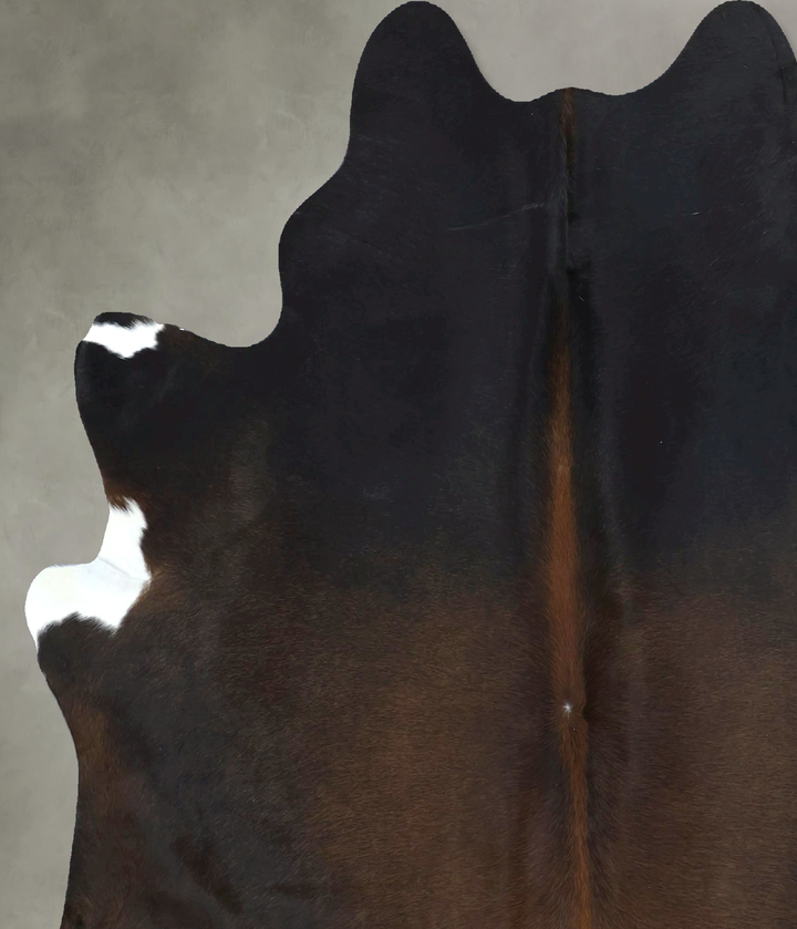 Chocolate and White Large Brazilian Cowhide Rug 6'10"H x 5'9"W #B21162 by Hudson Hides