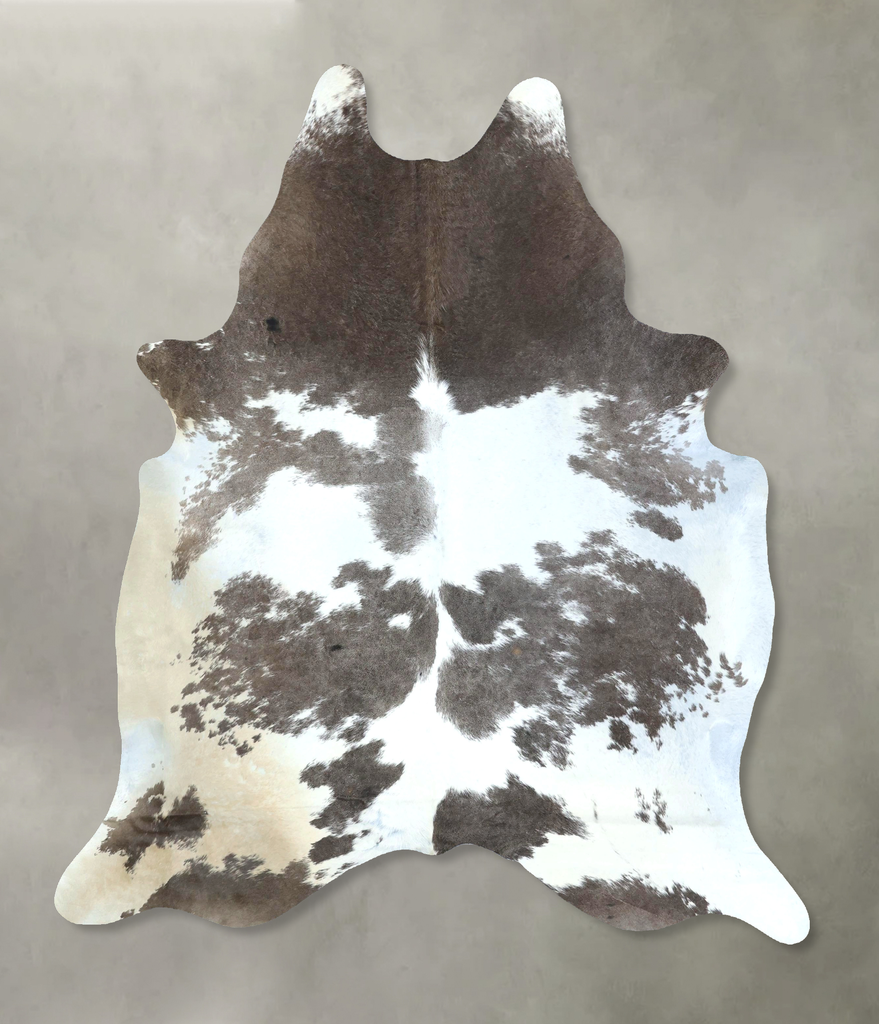 Chocolate and White X-Large Brazilian Cowhide Rug 7'4"H x 6'0"W #B21177 by Hudson Hides