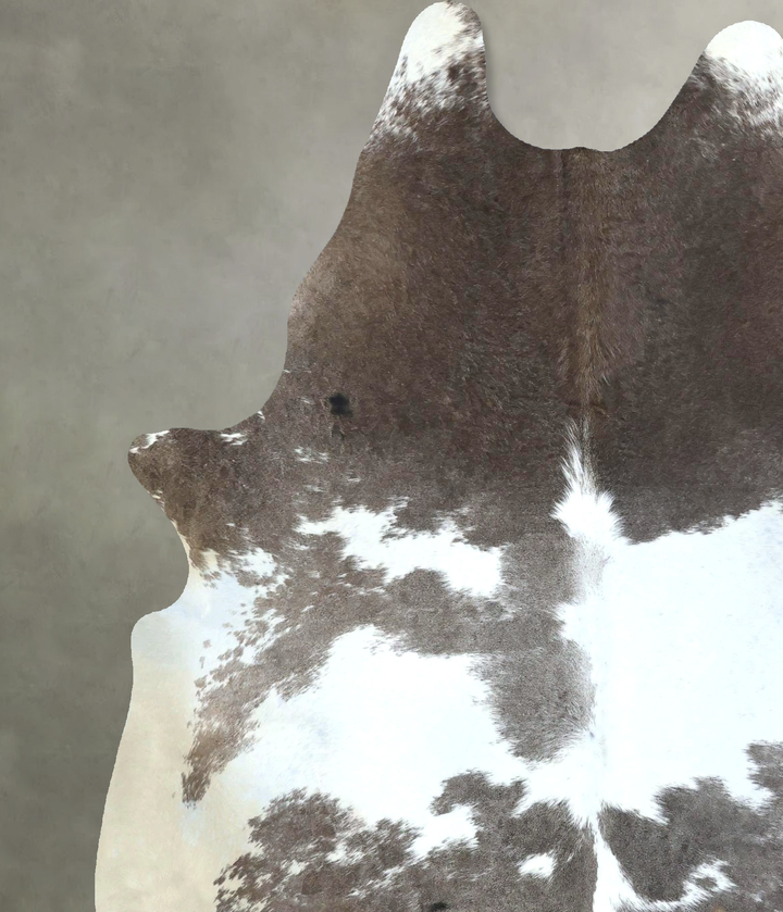 Chocolate and White X-Large Brazilian Cowhide Rug 7'4"H x 6'0"W #B21177 by Hudson Hides