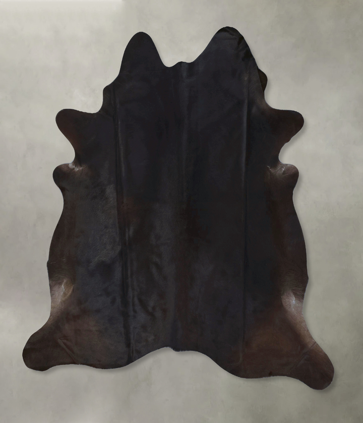Solid Black X-Large Brazilian Cowhide Rug 7'3"H x 6'6"W #B21178 by Hudson Hides