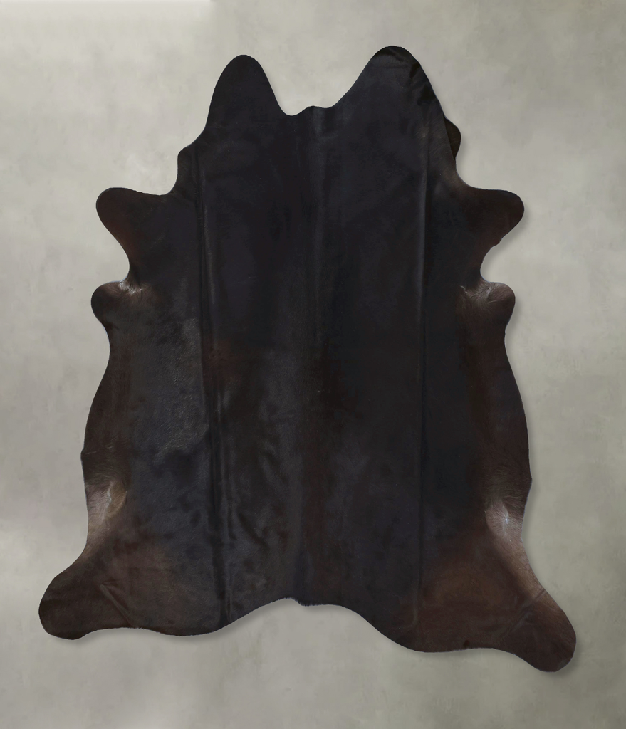 Solid Black X-Large Brazilian Cowhide Rug 7'3"H x 6'6"W #B21178 by Hudson Hides