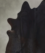 Solid Black X-Large Brazilian Cowhide Rug 7'3"H x 6'6"W #B21178 by Hudson Hides
