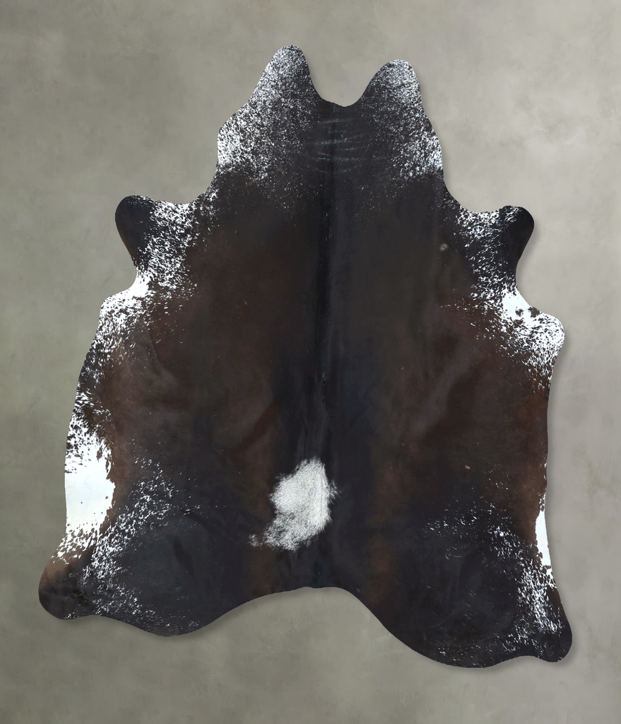 Salt and Pepper Brown Large Brazilian Cowhide Rug 6'7"H x 5'11"W #B21179 by Hudson Hides