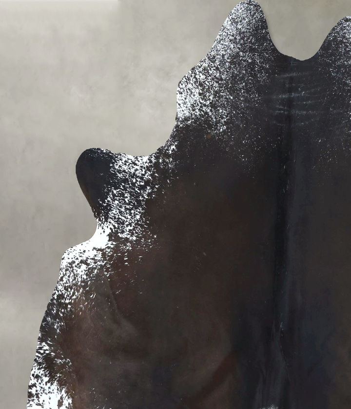 Salt and Pepper Brown Large Brazilian Cowhide Rug 6'7"H x 5'11"W #B21179 by Hudson Hides