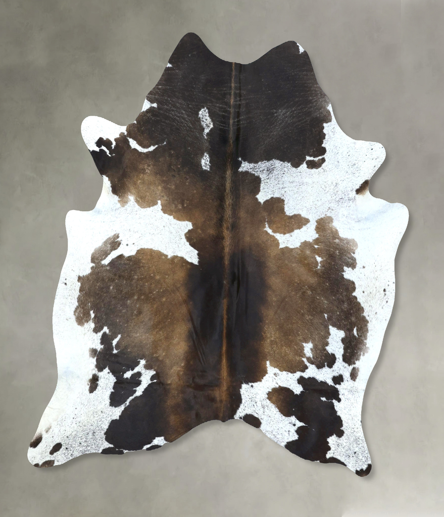Chocolate and White X-Large Brazilian Cowhide Rug 6'9"H x 6'2"W #B21180 by Hudson Hides