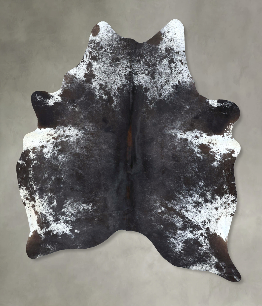 Salt and Pepper Black X-Large Brazilian Cowhide Rug 7'5"H x 5'9"W #B21185 by Hudson Hides