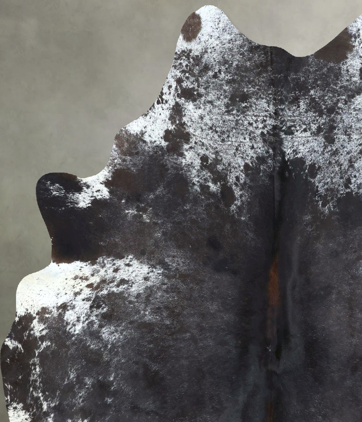 Salt and Pepper Black X-Large Brazilian Cowhide Rug 7'5"H x 5'9"W #B21185 by Hudson Hides