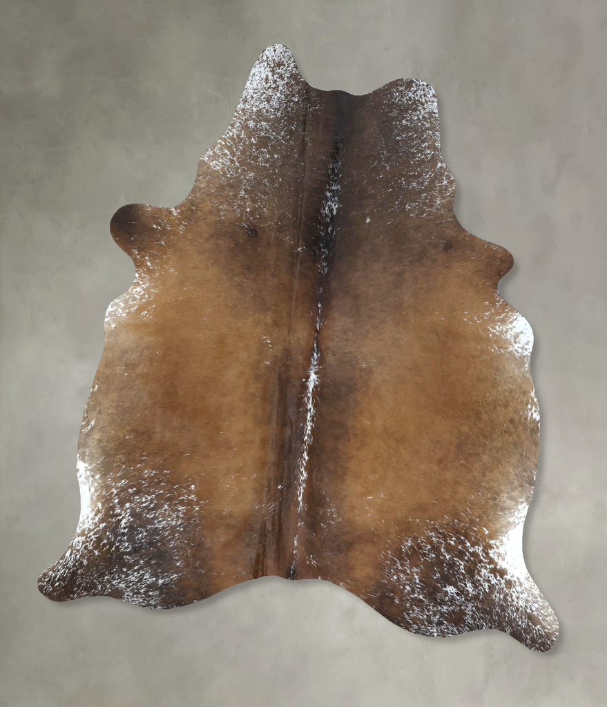 Salt and Pepper Brown Large Brazilian Cowhide Rug 6'10"H x 5'2"W #B21187 by Hudson Hides