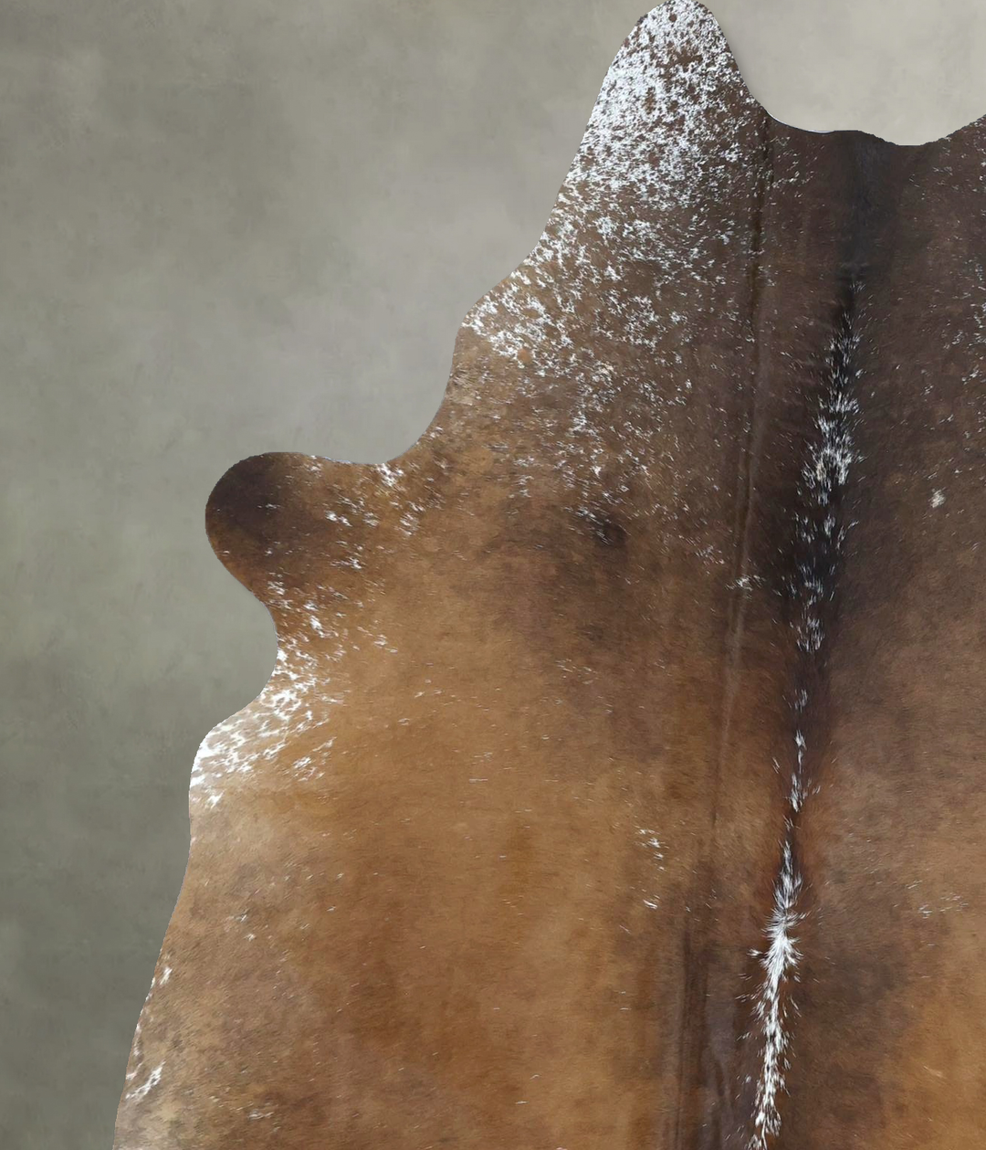 Salt and Pepper Brown Large Brazilian Cowhide Rug 6'10"H x 5'2"W #B211